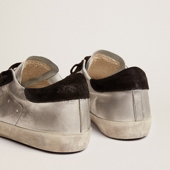 Golden Goose Superstar Sneakers Round Toe Lace Up Low Top Leather in Silver - Picture 5 of 15